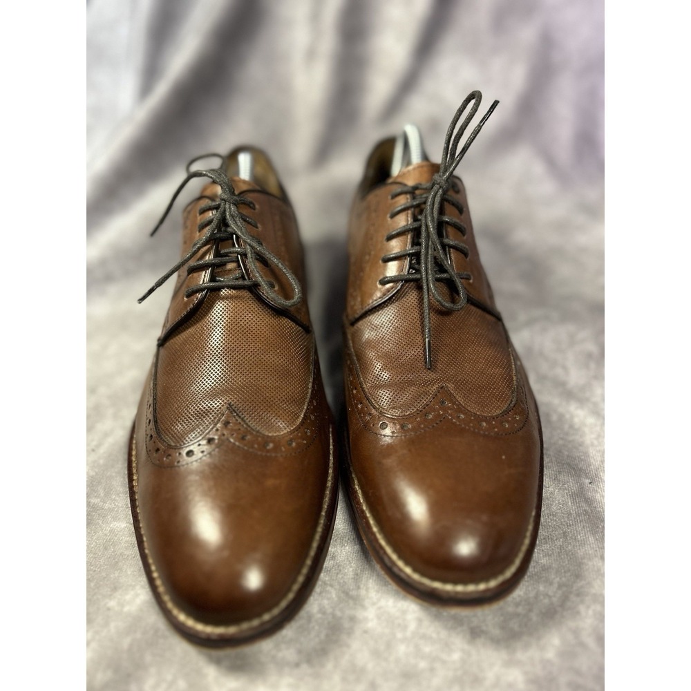 Johnston & Murphy 20-3894 Mens 10.5M Brown Leather Wingtip Oxford Dress Shoes